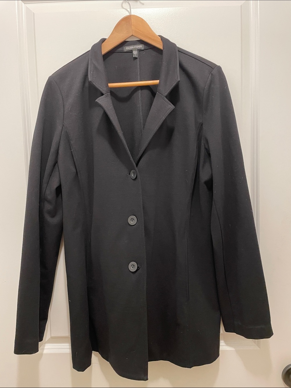 EILEEN FISHER Black Single-Breasted Blazer